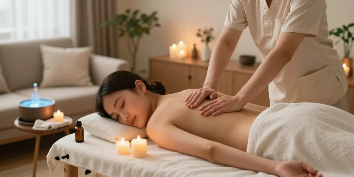인천출장안마 서비스로 집에서 편안하게 마사지를 받는 모습