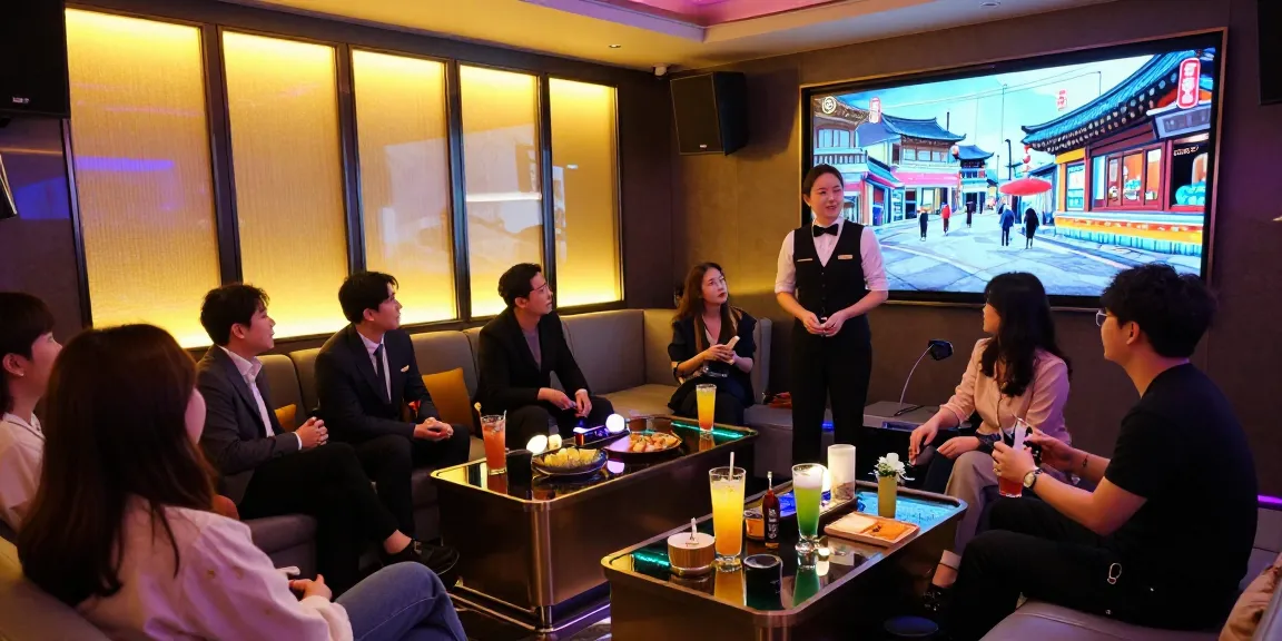 강남쩜오에서 즐거운 시간을 보내는 친구들, 고급스러운 분위기와 친절한 접객원 모습