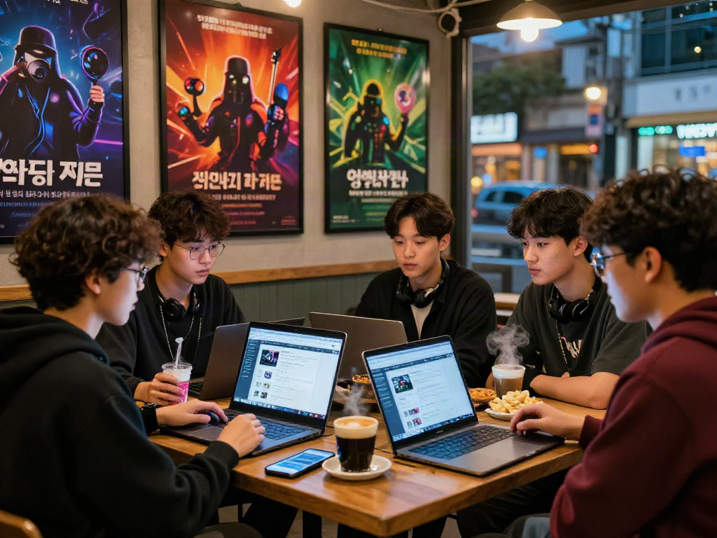 먹튀폴리스에 대한 안전한 게임 커뮤니티 토론 중인 친구들의 모습