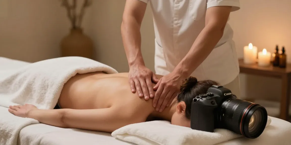 일산출장안마 아로마 마사지 중인 모습과 편안한 분위기 조성