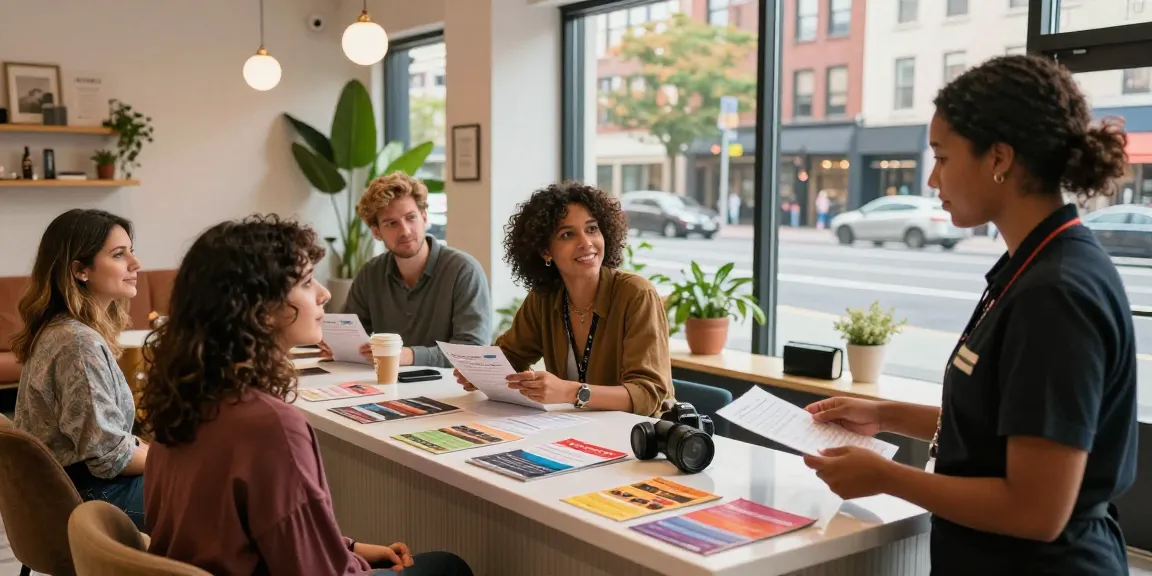 Engaging team interaction at an 오피사이트, showcasing diverse op service options in a modern urban environment.