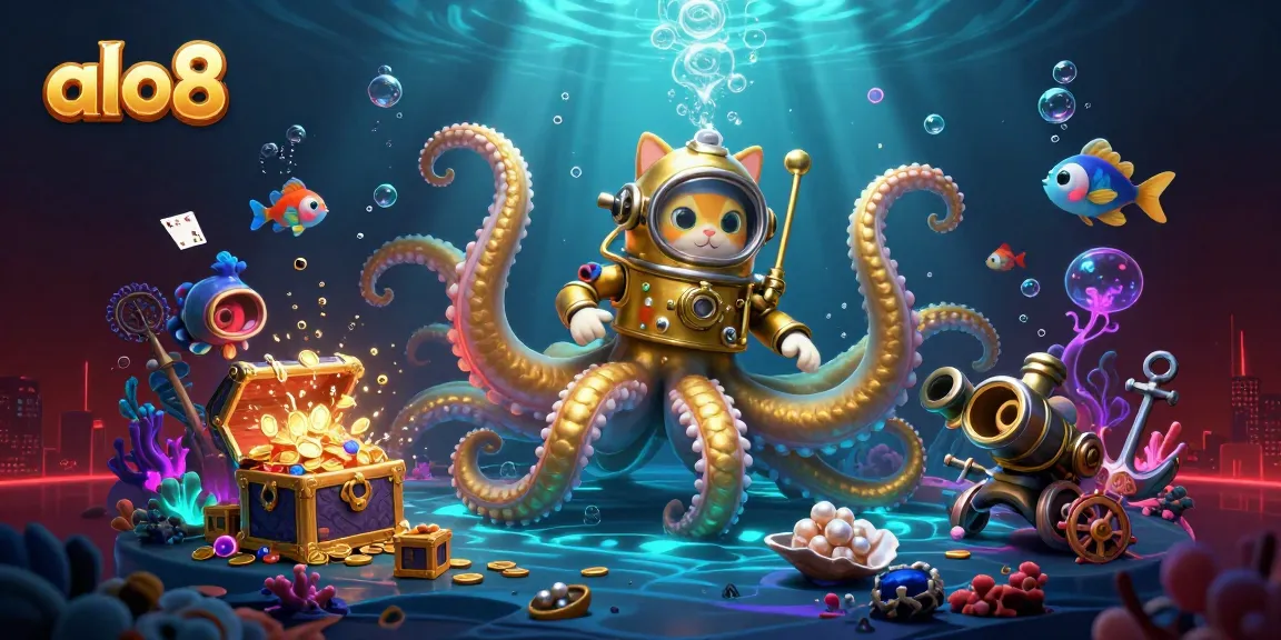 Try your luck at the ocean depths with alo8's treasure-filled gaming adventure.