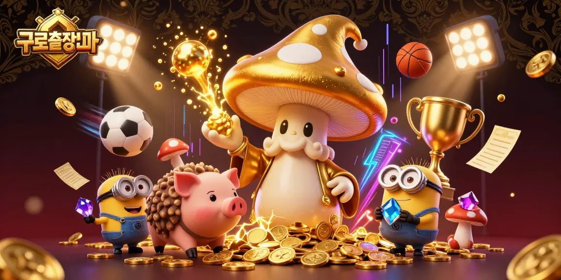 Experience the magic of 구로출장안마 with a dynamic scene showcasing sports betting elements and treasure.